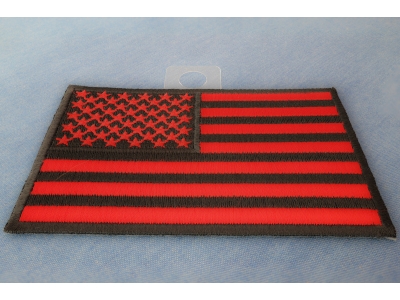 Black And Red American Flag Patch 4 Inch | US Military Veteran Patches