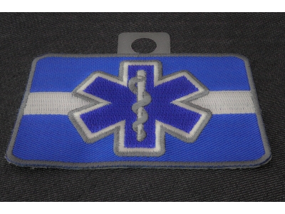 Thin White Line Blue Star Of Life Patch For EMS | Embroidered EMT Patches