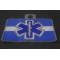 Thin White Line Blue Star Of Life Patch For EMS | Embroidered EMT Patches Thin White Line Blue Star Of Life Iron on Patch For EMS diagonal view