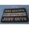 No Guns Just Guts Thin Silver Line Patch For Correctional Officers diagonal view