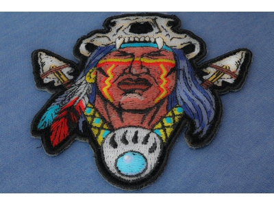 Indian Skull Head Dress Small Patch