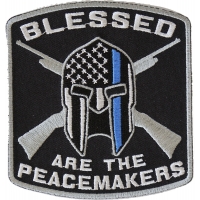 Blessed Are The Peacemakers Thin Blue Line Patch For Law Enforcement | Embroidered Patches
