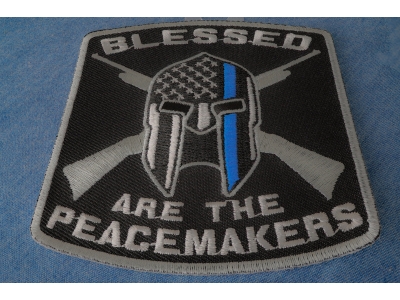 Blessed Are The Peacemakers Thin Blue Line Patch For Law Enforcement | Embroidered Patches
