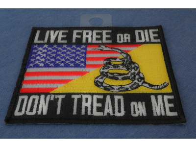 Live Free Or Die Don't Tread On Me Gadsden American Flag Patch | Embroidered Patches