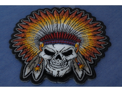 Skull Indian Head Dress Small Patch | Embroidered Patches