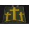 Three Crosses In Yellow Patch | Embroidered Patches Three Crosses Patch diagonal view