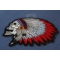 Indian Headdress Skull Patch diagonal view