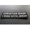 Christian Biker I Ride With Jesus Patch diagonal view