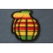 Grenade Patch Vietnam Colors | US Military Vietnam Veteran Patches Grenade Iron on Patch Vietnam Colors diagonal view