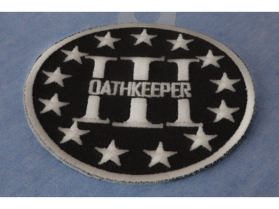 Three Percenter Oathkeeper Round Patch Gray | Embroidered Patches