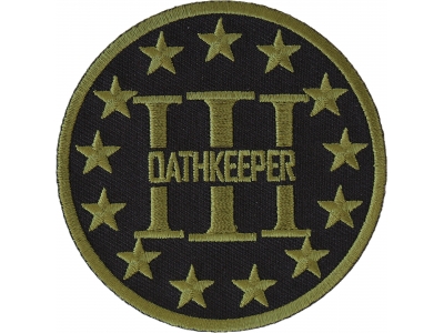 Three Percenter Oathkeeper Round Patch Green | Embroidered Patches
