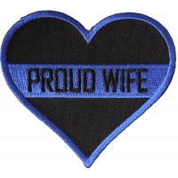 Thin Blue Line Proud Wife Patch For Law Enforcement | Embroidered Patches