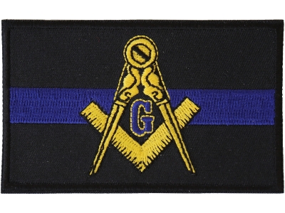 Masonic Thin Blue Line For Law Enforcement Patch | Embroidered Patches