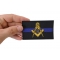 Masonic Thin Blue Line For Law Enforcement Patch shown on hand for size comparison