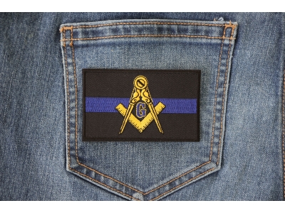 Masonic Thin Blue Line For Law Enforcement Patch | Embroidered Patches