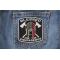 Blessed Are The Courageous Firefighter Patch shown on jeans
