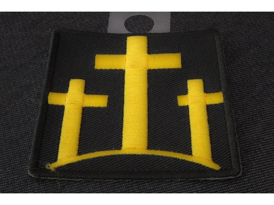 Black And Yellow Three Crosses Patch | Embroidered Patches