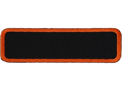 Blank Name Tag Patch Orange Border | Embroidered Patches
