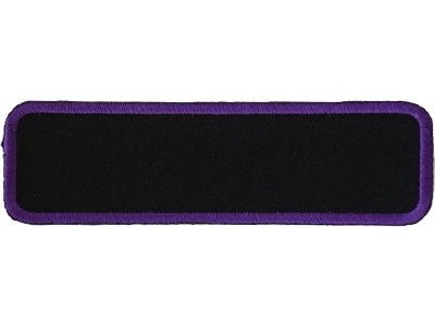 Blank Name Tag Patch Purple Border | Embroidered Patches