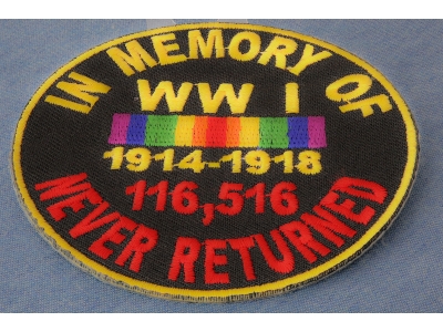 In Memory Of World War 1 Round Patch | US Military Veteran Patches