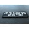 Are You Talking To Me Or My Tits Patch | Embroidered Patches Are You Talking To Me or My Tits Iron on Patch for Ladies diagonal view