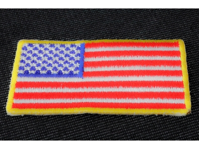 US Flag Patch Gold Border 2 Inch