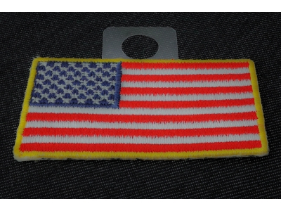 US Flag Patch Gold Border 2.5 Inch