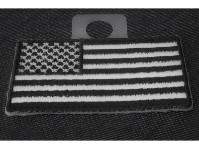 US Flag Patch Black And White 2.5 Inch
