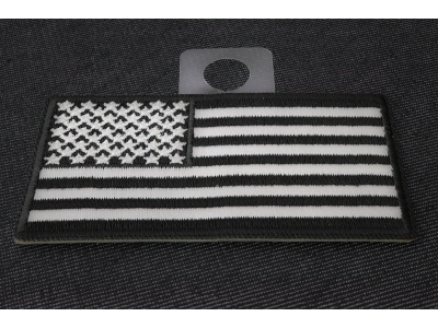US Flag Patch Black And White 3 Inch