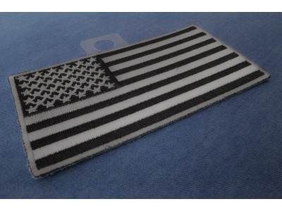 US Flag Patch Black And Gray 4 Inch