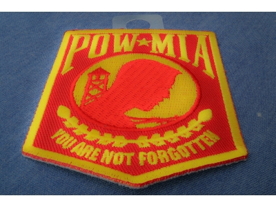 POW MIA Red And Yellow Patch | US POW MIA Military Veteran Patches