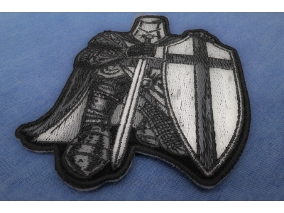 Black And White Crusader Knight Small Patch