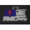 Tattered Christian Flag Patch Tattered Christian Flag Patch diagonal view