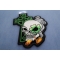 Irish Skull Cross Smoking Pipe Small Patch Irish Skull Cross Smoking Pipe Patch diagonal view
