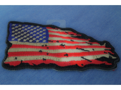 Tattered US American Flag Patch Small