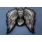 Reaper Skull Wings Middle Finger Patch Small Reaper Skull Wings Middle Finger Patch diagonal view