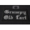 Grumpy Old Fart Funny Iron on Patch In Old English diagonal view