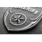 Sheriff Patch In Silver and Gray diagonal view