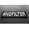 Hashtag No Filter Funny Iron on Patch diagonal view