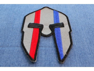 Spartan Helmet Red And Blue First Responder Patch
