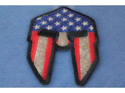 Spartan Helmet US Flag Patch