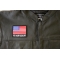 Fit In Or Fuck Off USA Flag Patch Fit in or Fuck Off USA Flag Patch - 3x2.6 inch. Embroidered Iron on Patch shown on leather vest