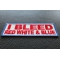 I Bleed Red White And Blue Patch I Bleed Red White and Blue Patriotic Iron on Patch diagonal view