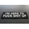 I'm Here To Fuck Shit Up Patch I'm Here To Fuck Shit Up Patch diagonal view
