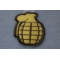 Grenade Patch In OD Green Grenade Iron on Patch In OD Green diagonal view