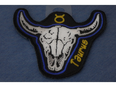 Taurus Skull Zodiac Sign Patch