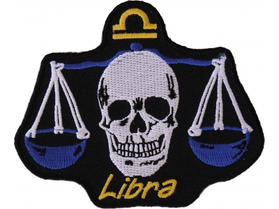 Libra Skull Zodiac Sign Patch