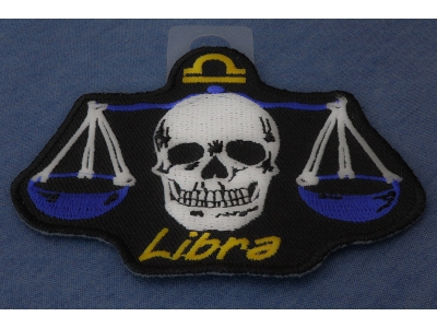 Libra Skull Zodiac Sign Patch