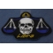 Libra Skull Zodiac Sign Patch diagonal view