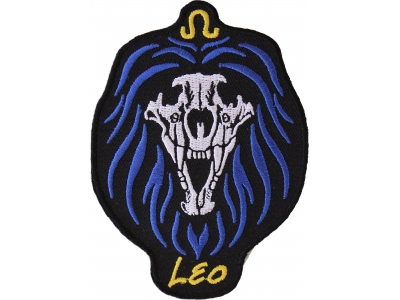 Leo Skull Zodiac Sign Patch